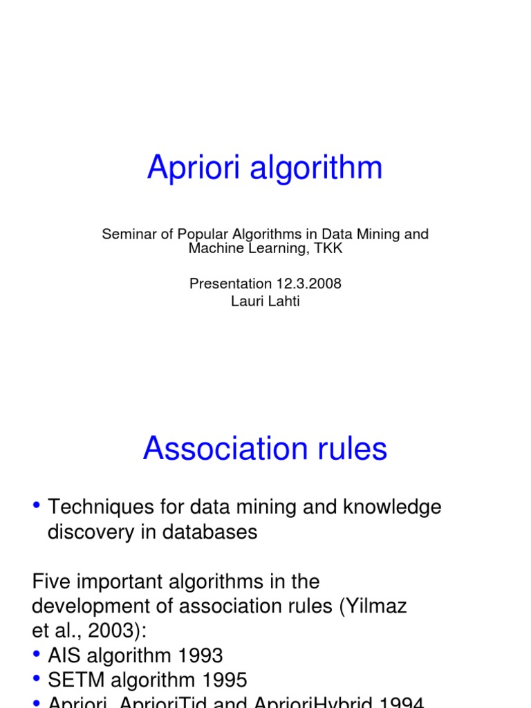 Apriori | PDF | Data Mining | Information Technology Management