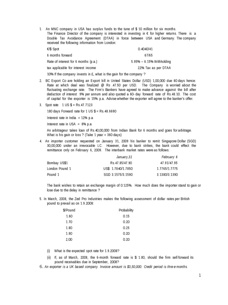Forex Problems1 | PDF