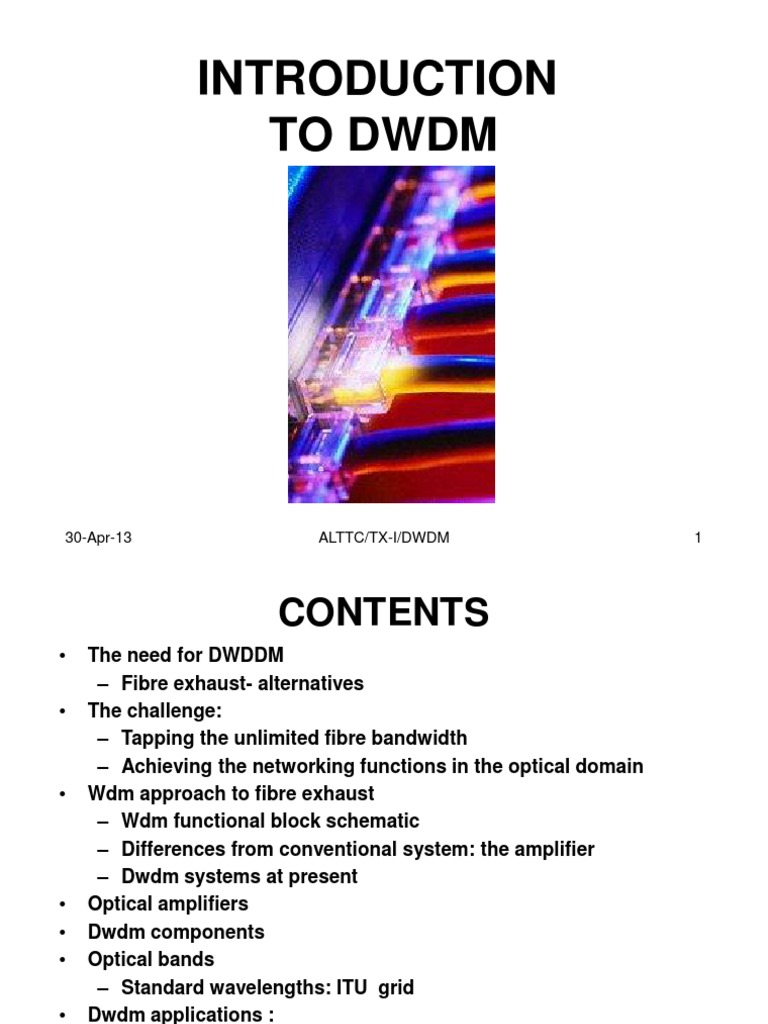 DWDM for Telecom Professionals | PDF