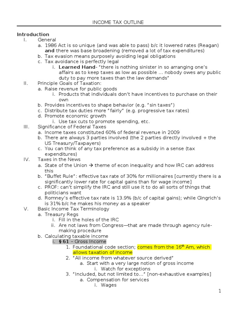 State and local tax outline picture