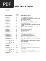 Canon Copier Error Codes