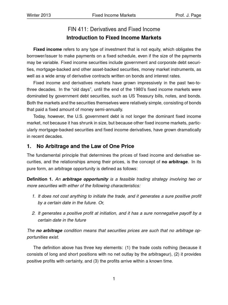 Introduction to Fixed Income Markets | PDF | Repurchase Agreement ...