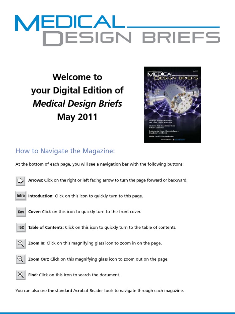 Welcome To Your Digital Edition Of: Medical Design Briefs | PDF | Risk ...