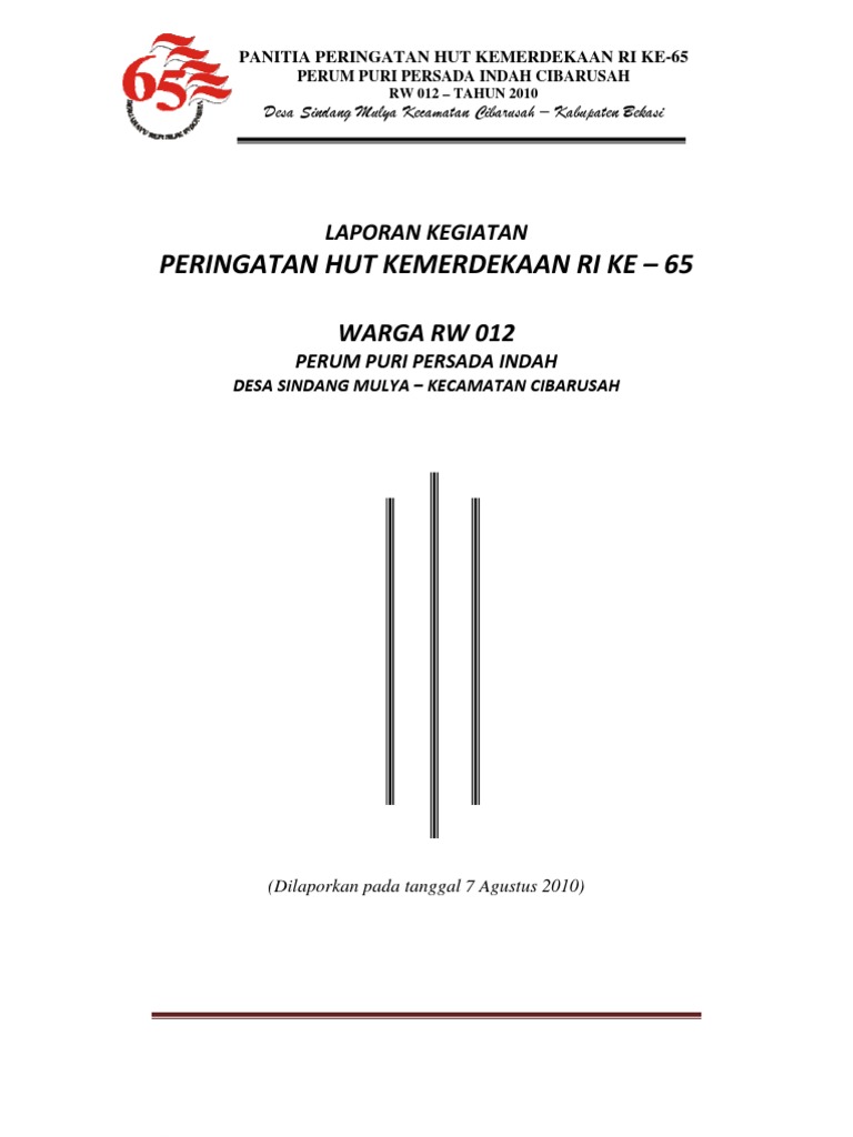 Laporan Pertanggungjawaban Panitia Hut Ri Ke 65