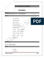 Unit 1 Quadratic Equation Examples