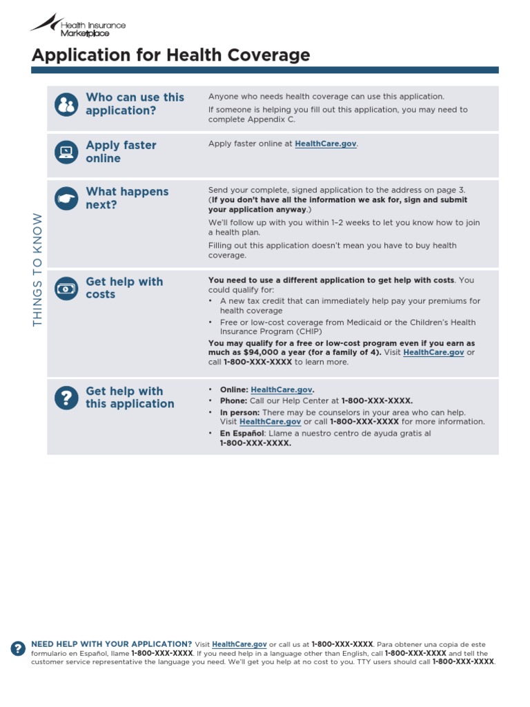 Application For Health Coverage | PDF