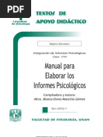 Manual para Elaborar los Informes Psicol+¦gicos - Blanca Elena Mancilla G+¦mez -TAD - 7-¦ Sem-b