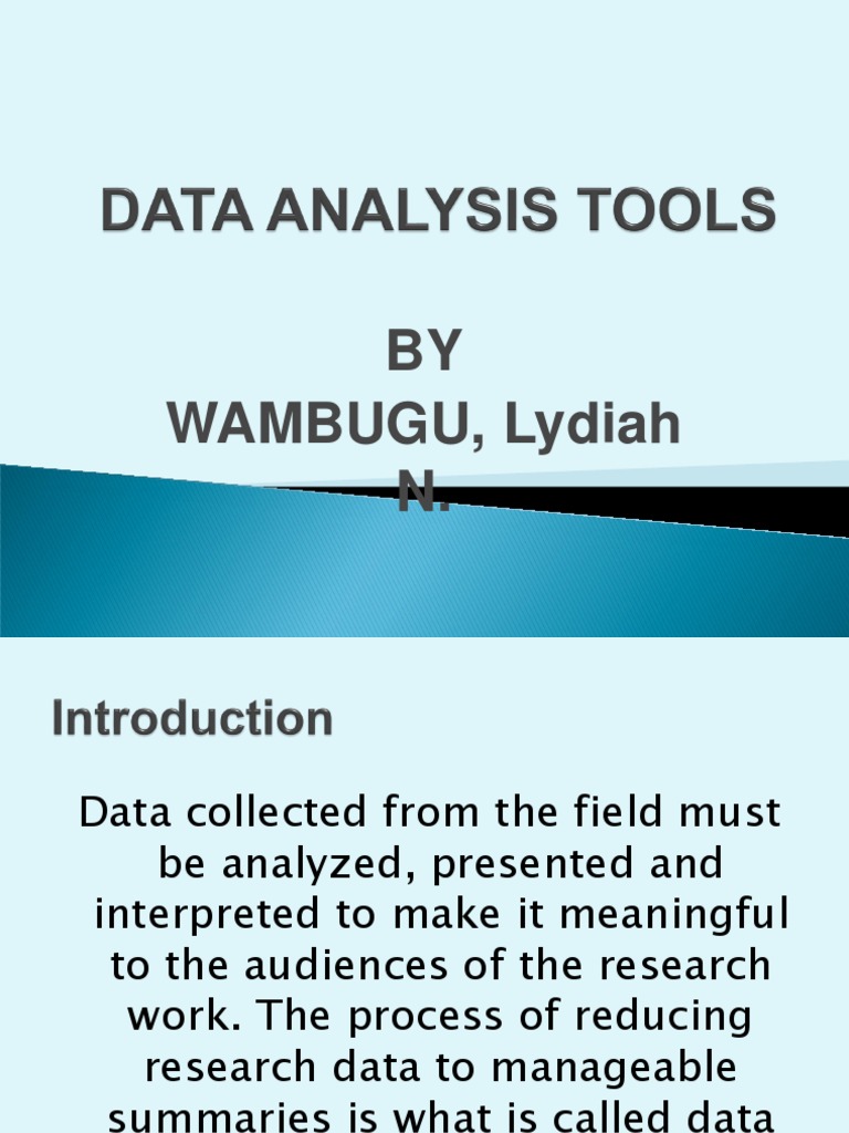 DATA ANALYSIS TOOLS IN RESEARCH PDF intelligence overview