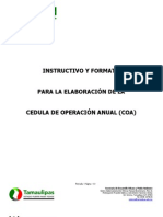 Instructivo COA Concentrado 11SEP2012