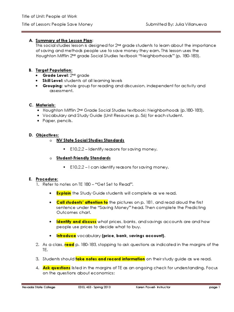 Teaching Kids About Saving Money | PDF | Lesson Plan | Educational ...