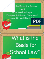What Is The Basis For School Law? What Are The Legal Responsibilities of State and Local School Districts?