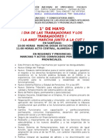 COMUNICADO CONVOCATORIA ANEF 1° DE MAYO DE 2013.