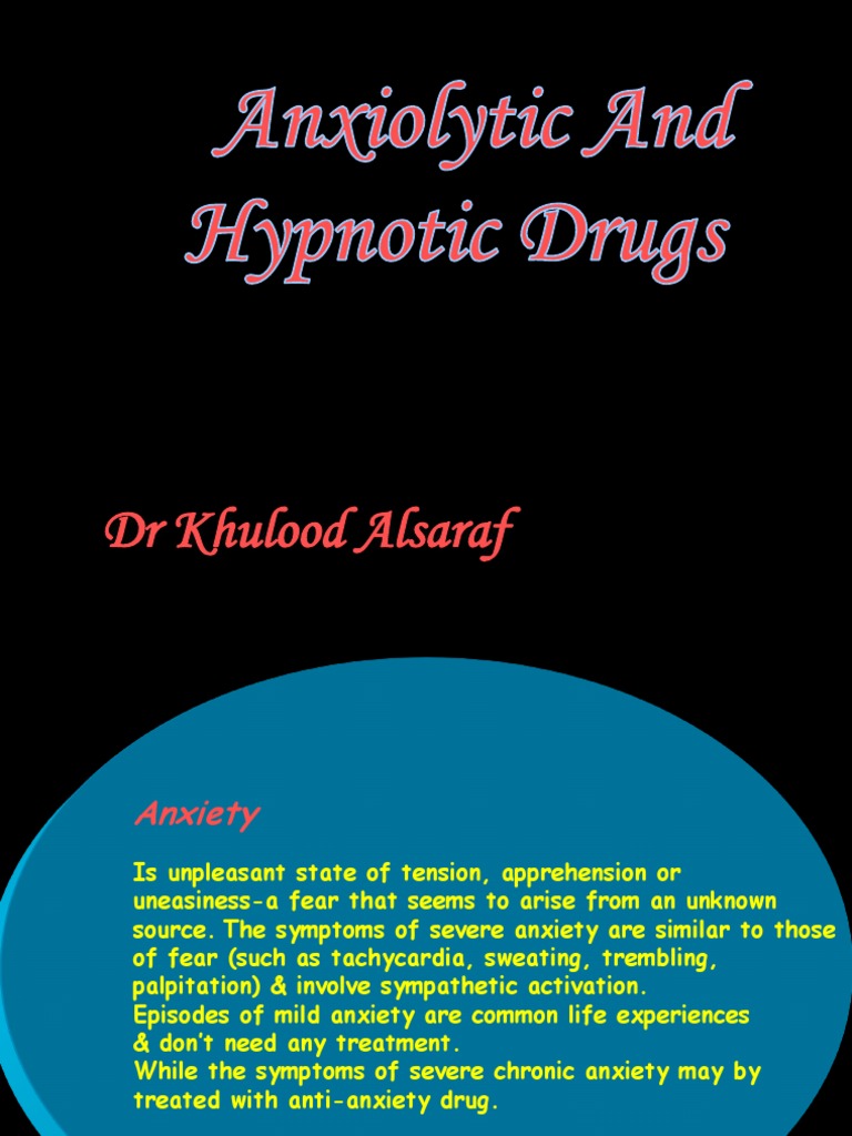Anxiolytic and Hypnotic Drugs | PDF | Business