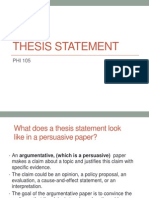 Thesis Statement Phi 105 Presentation