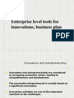 Enterprise Level Tools For Innovations, Business Plan