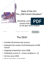 Sabine Tittel, State of The Art: The Old French Situation"