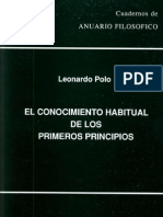 El Conocimiento Habitual de Los Primeros Principios Serie Universitaria Verde Vol 10_1991