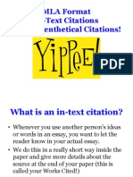 MLA Format In-Text Citations AKA Parenthetical Citations!