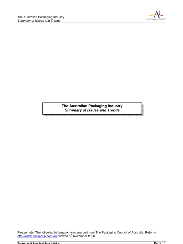 Australian Packaging Industry Trends | PDF | Packaging And Labeling ...