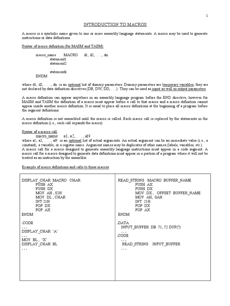 Introduction to macros pdf