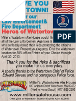 50% Off For Our Law Enforcement& Fire Department Heros of Watertown