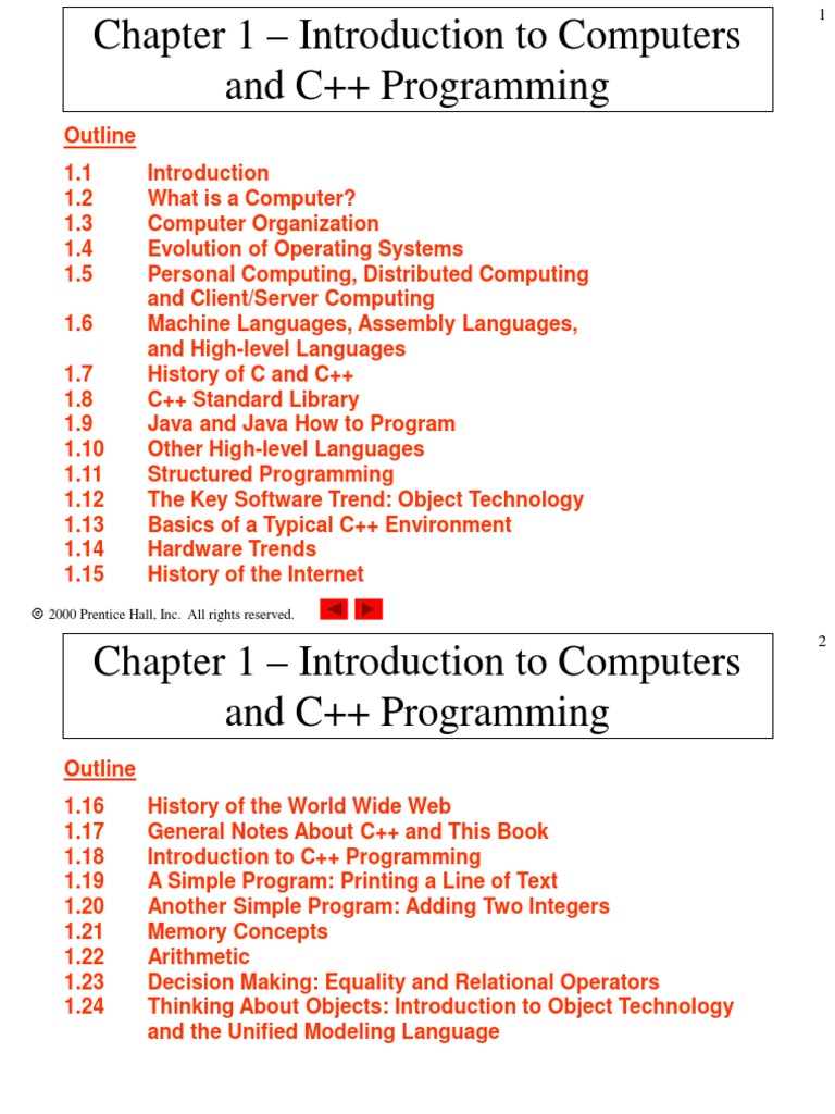 Chapter 1 - Introduction To Computers and C++ Programming: 2000 ...