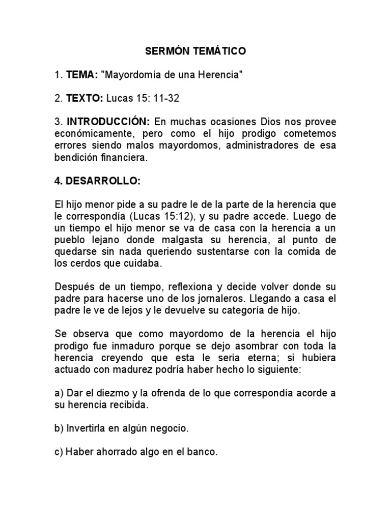 Primer Sermon Tematico 2013 Pdf