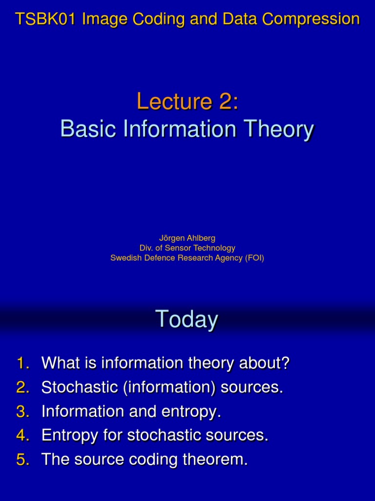 Information Theory: Coding & Entropy | PDF