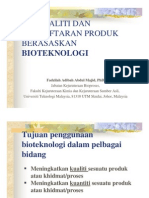 Isu Kualiti Dan Pendaftaran Produk Berasaskan Bioteknologi