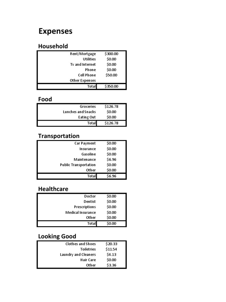 Monthly Expense Breakdown Report | PDF | Cooking, Food & Wine