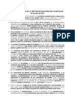 Sobre la externalización de la gestión sanitaria de 6 hospitales en la Comunidad de Madrid