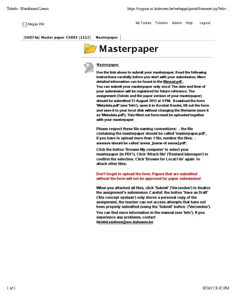 Toledo Masterpaper - Rules | PDF
