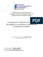 L'assistance à maîtrise d'ouvrage : décryptage d'une profession singulière aux compétences multiples (2013)