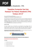 Download Tes Potensi Akademik by Guru  Kepala Sekolah SN138869208 doc pdf