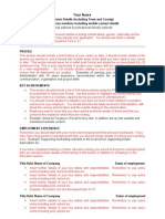 Long Term Unemployed CV Template