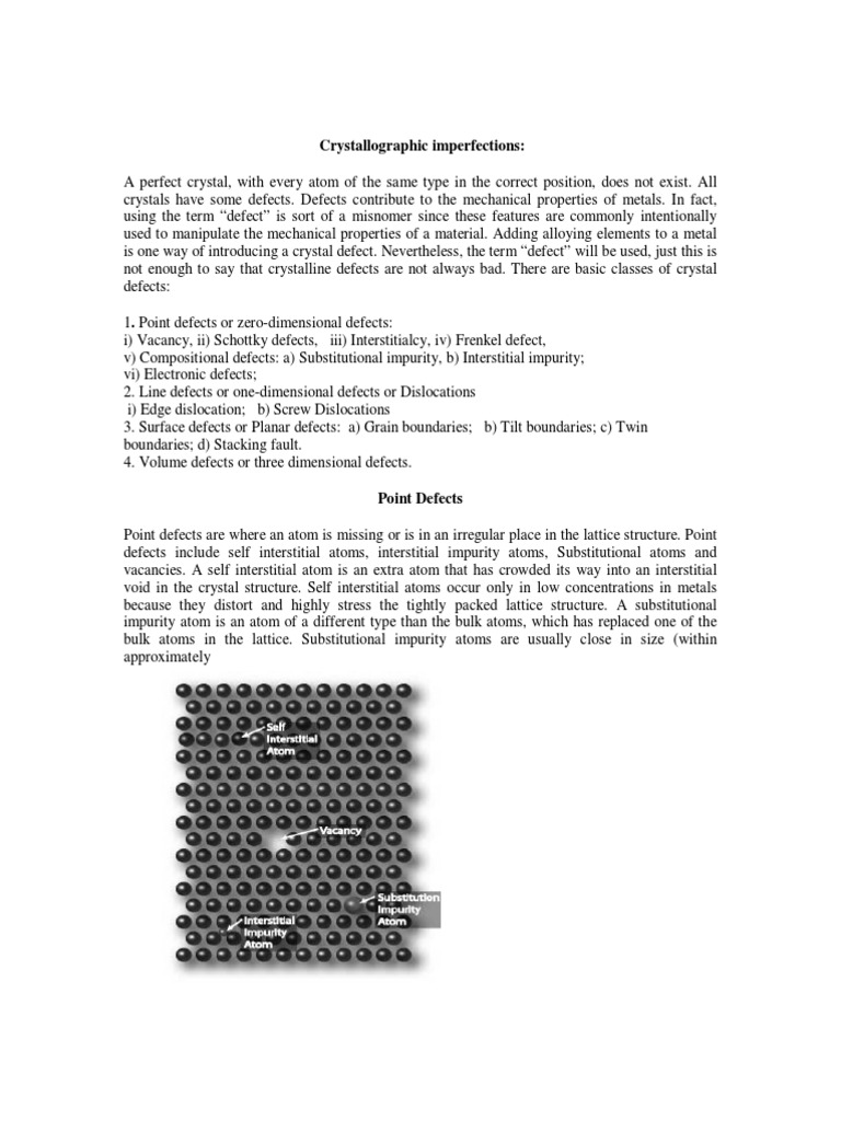 Crystallographic Defects in Metals | PDF | Dislocation | Plasticity ...