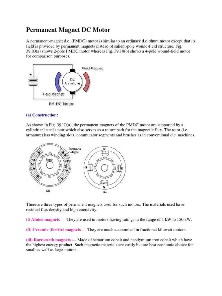 Overview of Permanent Magnet DC Motors | PDF | Electric Motor | Magnet