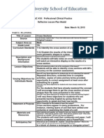 Reflective Lesson Plan Model 4