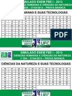 I Simulado Fbe Enem 2013 - Gabarito - 1 - Dia Prova Branca PDF