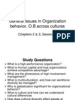 General issues in Organization behavior, O.B across cultures