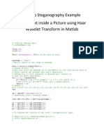 Matlab Steganography Example Using Wavelet Transform