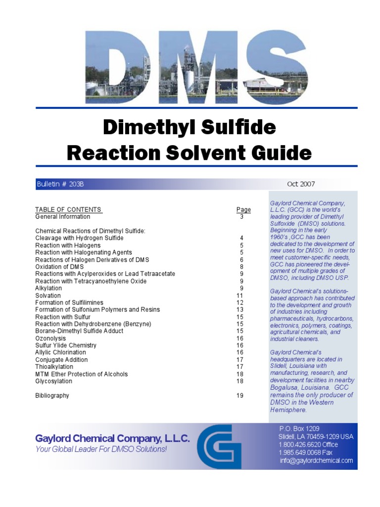 Dimethyl sulfide  Ester  Chemical Reactions