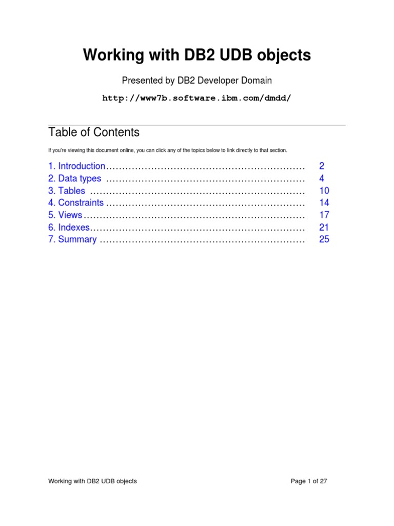DB2 UDB Objects for Certification | PDF | Database Index | Ibm Db2