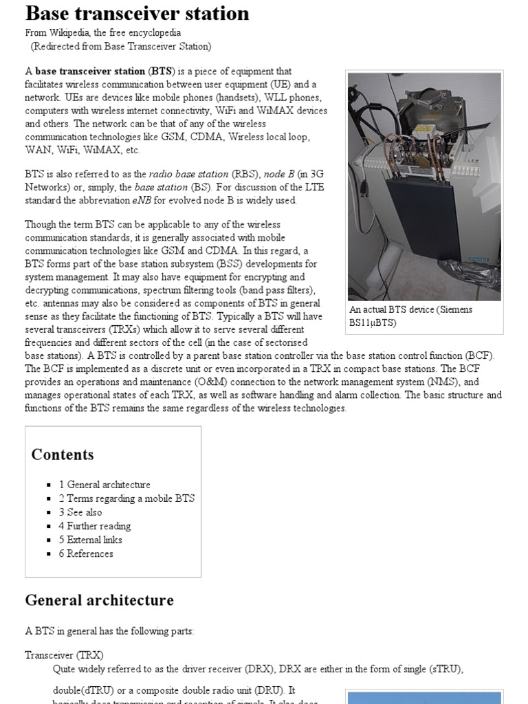 Base Transceiver Station Wikipedia, The Free Encyclopedia