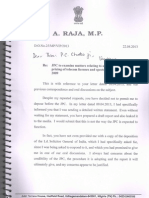 A Raja's Letter to JPC on 2G Spectrum Scam