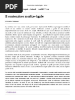 Sanità. Il contenzioso medico-legale