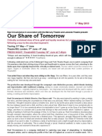 Our Share of Tomorrow Press Release 2013