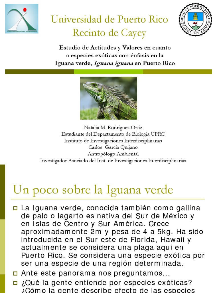 Estudio de Actitudes y Valores en Cuanto A Especies Exóticas Con ...