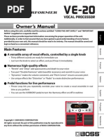 Boss VE20 Owners Manual 