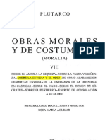 Tomo Viii - Obras Morales y de Costumbres - Plutarco - Sobre La Envidia y El Odio